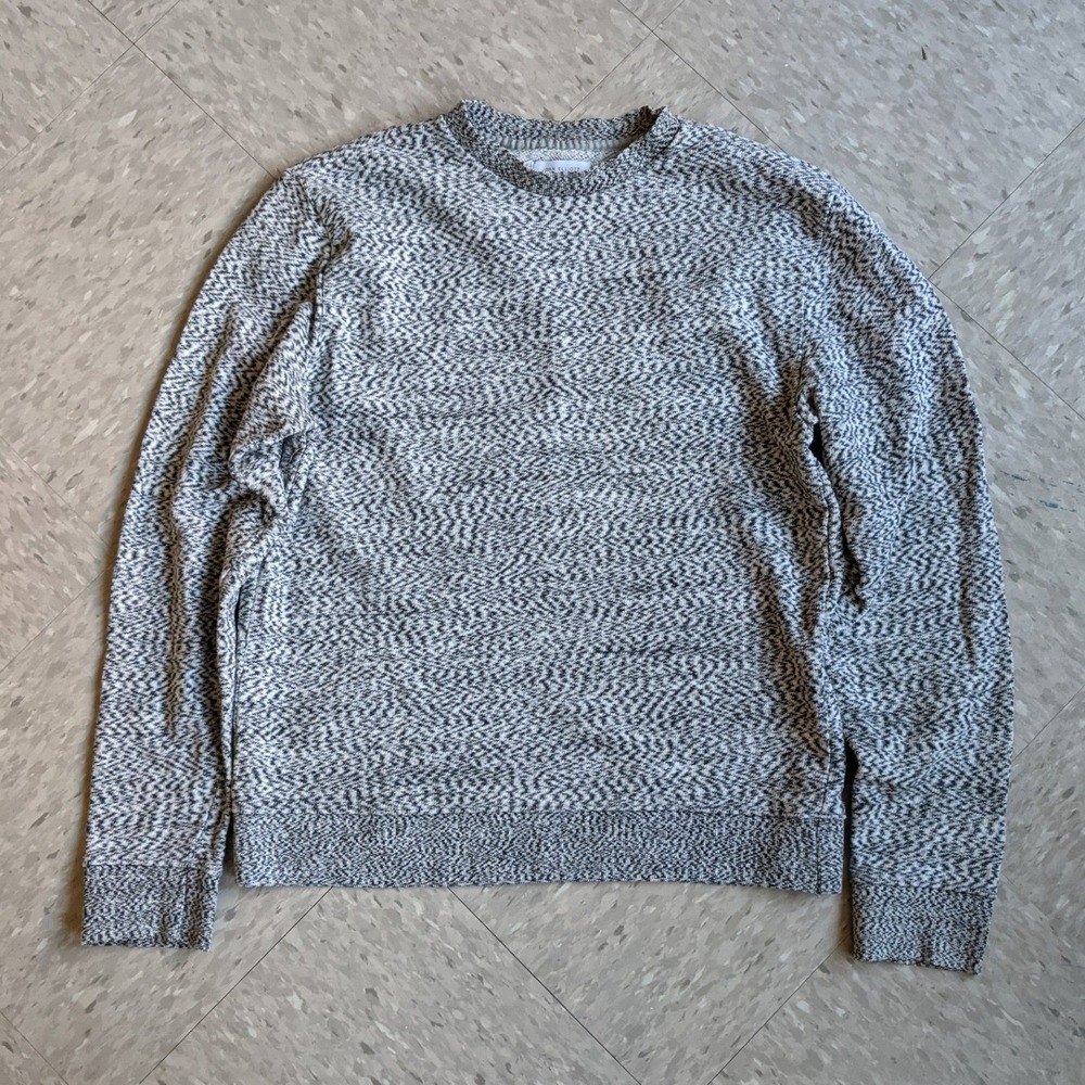 John Elliott Mens Pre SS19 Salt and Pepper French Terry Crewneck Sweatshirt Grey